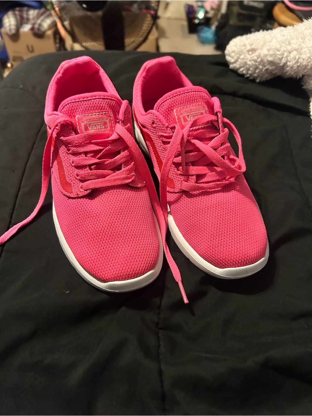 Vans Hot Pink Mesh Lace-Up Sneakers